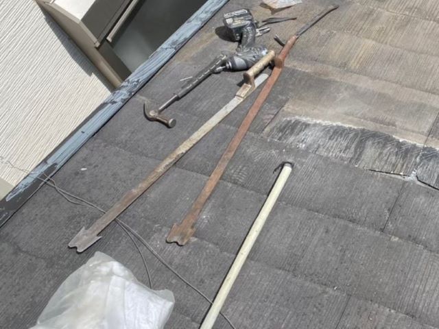 奈良市の割れたカラーベスト補修の道具